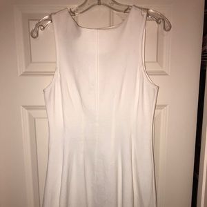 Classy sleeveless white cocktail dress